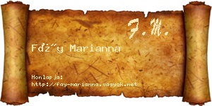 Fáy Marianna névjegykártya